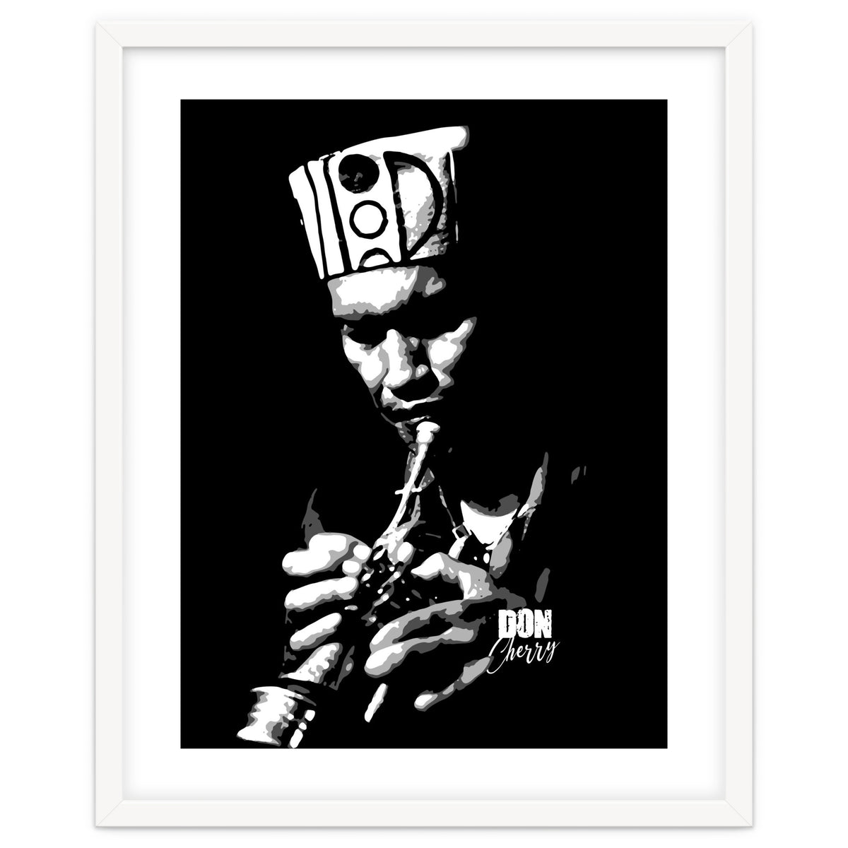 Don Cherry Trumpeter Jazz Music Legend in Grayscale
