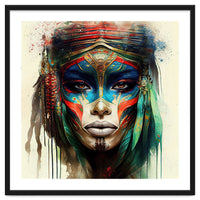 Turquoise Warrior Woman Portrait