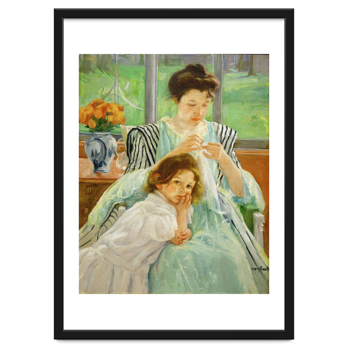 Young mother sewing, 1901 Canvas,92,4 x 73,7 cm.