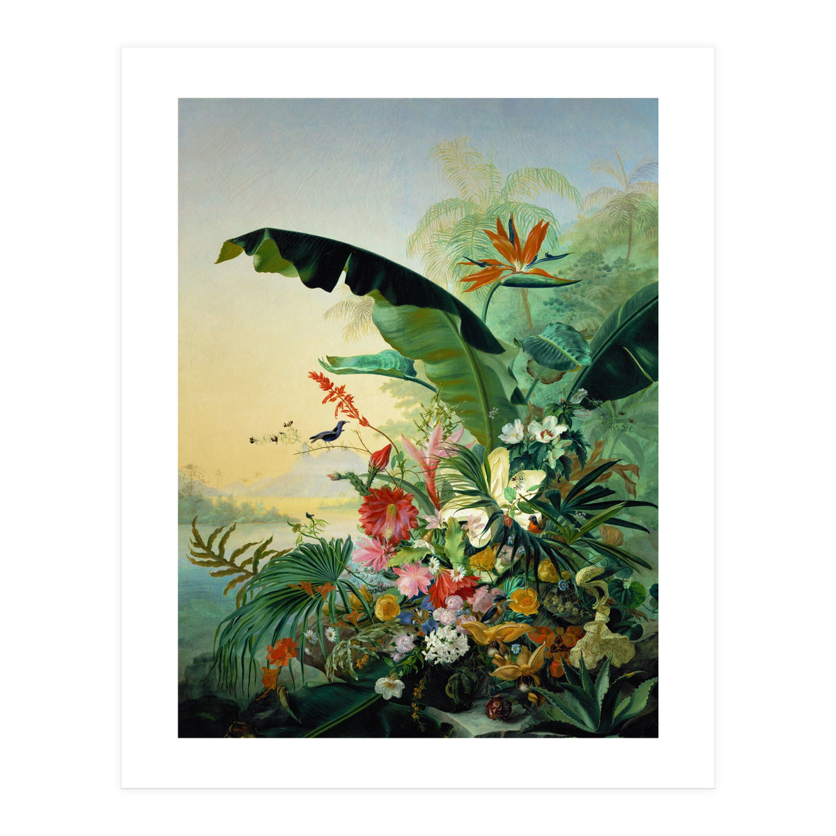 Fleurs exotique, 1836 Exotic flowers from tropical countries. Canvas, 162 x 121 cm. (Print Only)