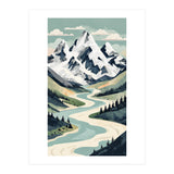 Majestic Alpine Peaks: Organic Modern Landscape Art (Print Only) thumbnail