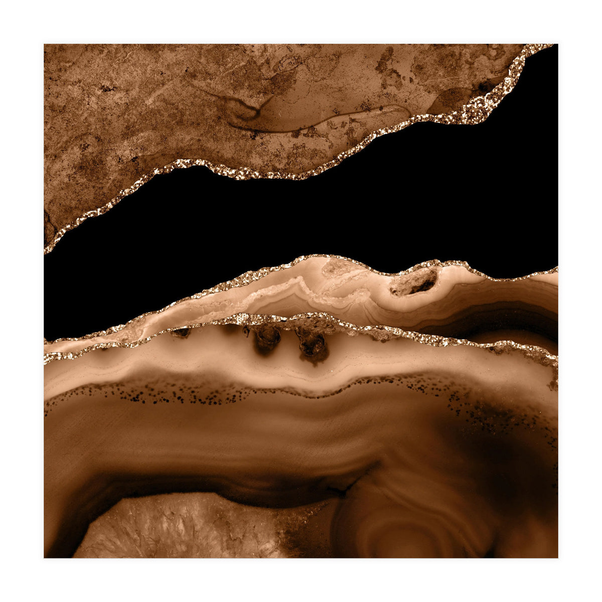 Brown & Gold Agate Texture 13 (Print Only)
