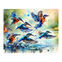 Kingfishers In Flight (Print Only)