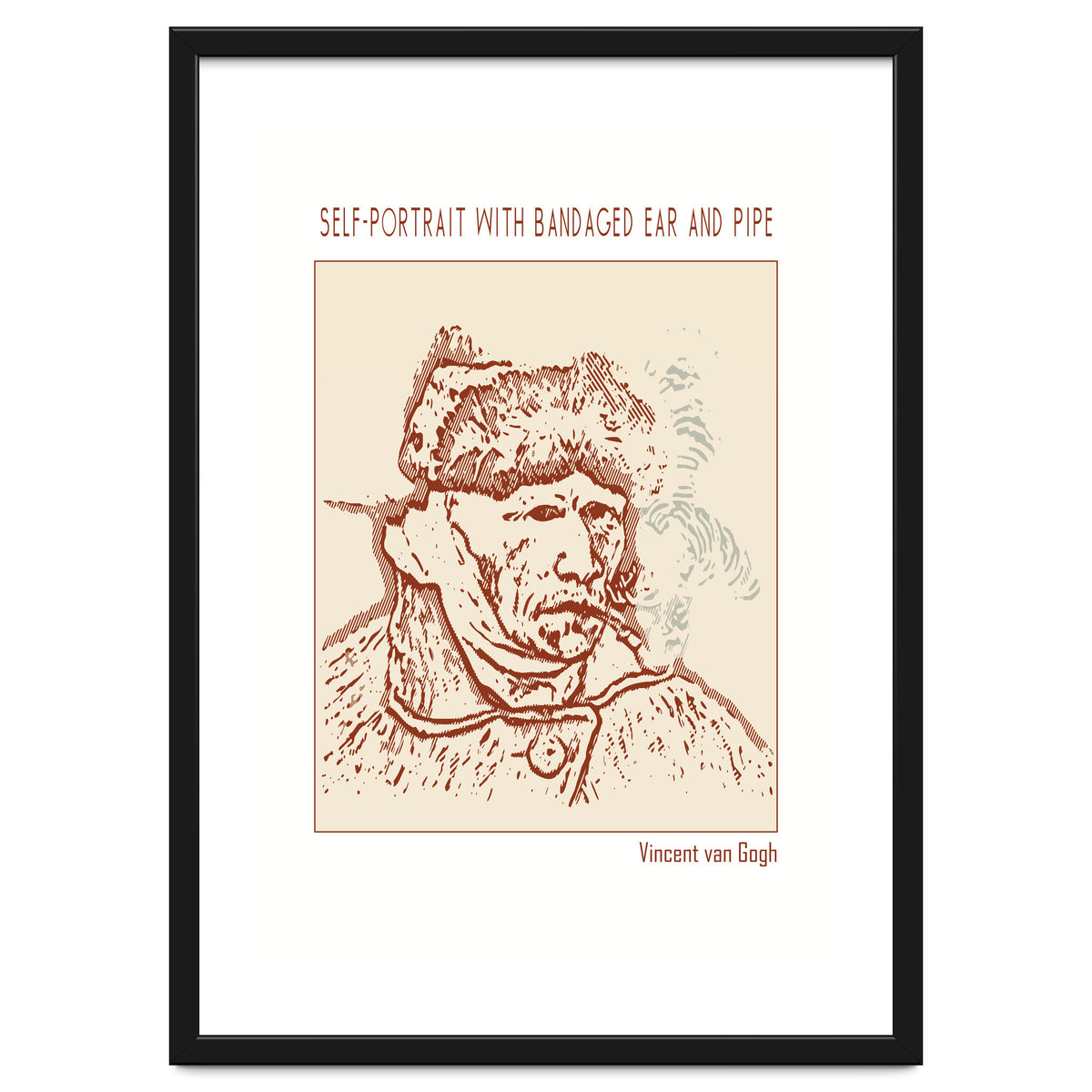 Self Portrait With Bandaged Ear And Pipe – Vincent Van Gogh