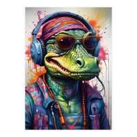 Alligator In Headphones Music (Print Only)