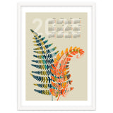 Calendar 2025 colorful fern leaves thumbnail