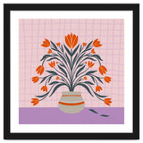 Tulips in a vase - orange and violet thumbnail