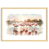 Serene Flamingo Sunrise