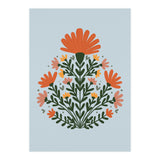 Symmetrical floral bouquet - orange and green (Print Only) thumbnail