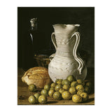 Luis Egidio Meléndez: 'Still Life with Small Pears, Bread, White Pitcher, Glass Bottle, and.., 1760. (Print Only) thumbnail
