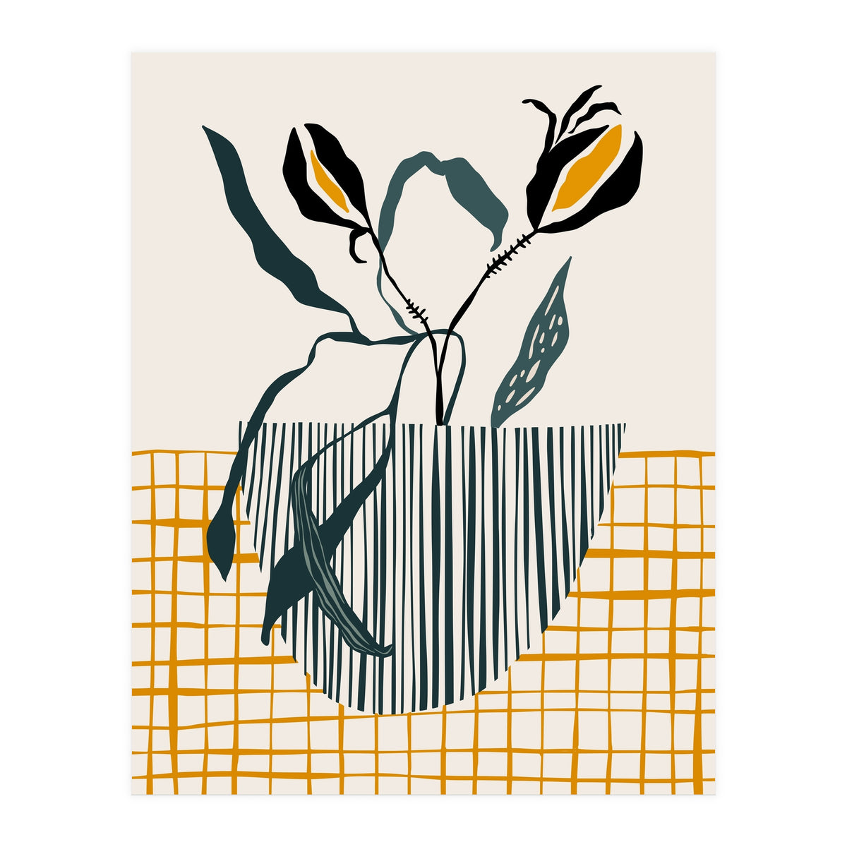 Midcentury plant pot light (Print Only)