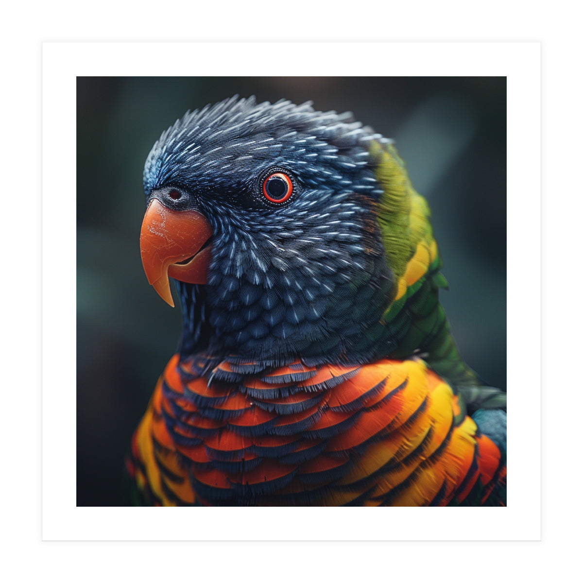 Rainbow Lorikeet Parrot Close Up Portrait (Print Only)