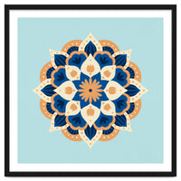 Mandala flower - orange and blue