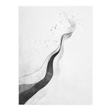Abstract Black And White Ink Flowing Lines With Splatter (Print Only) thumbnail