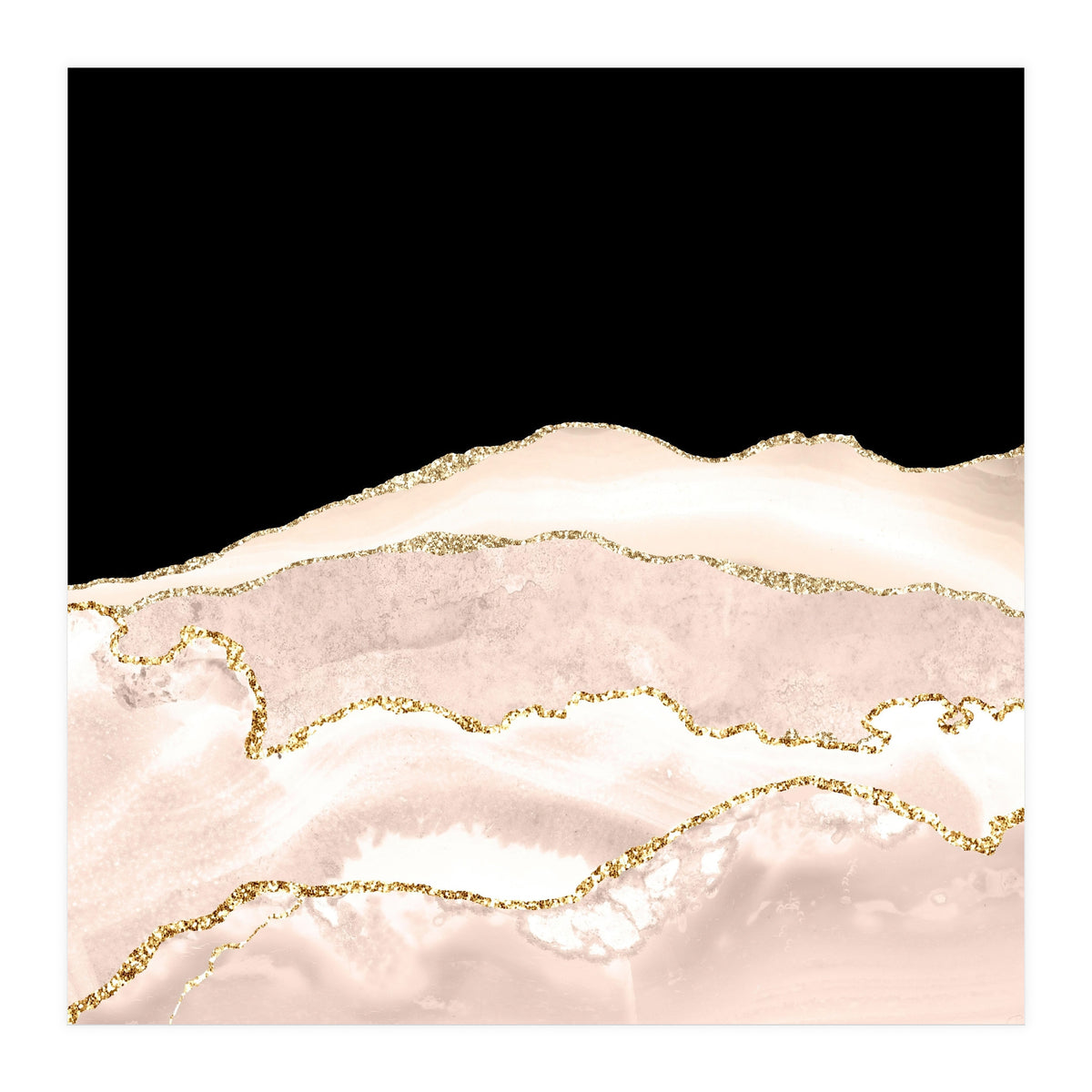 Ivory & Gold Agate Texture 03  (Print Only)