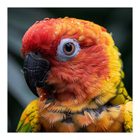 Sun Conure Parrot Bird With Water Droplets (Print Only)