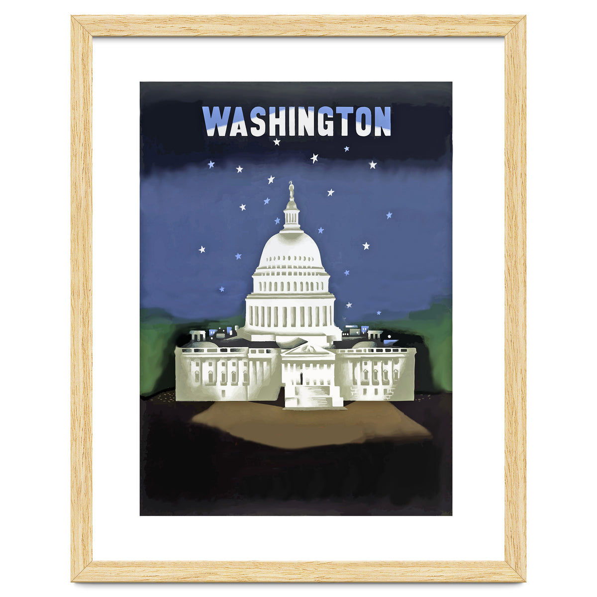 Washington, White House at Night