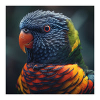 Rainbow Lorikeet Parrot Close Up Portrait (Print Only)