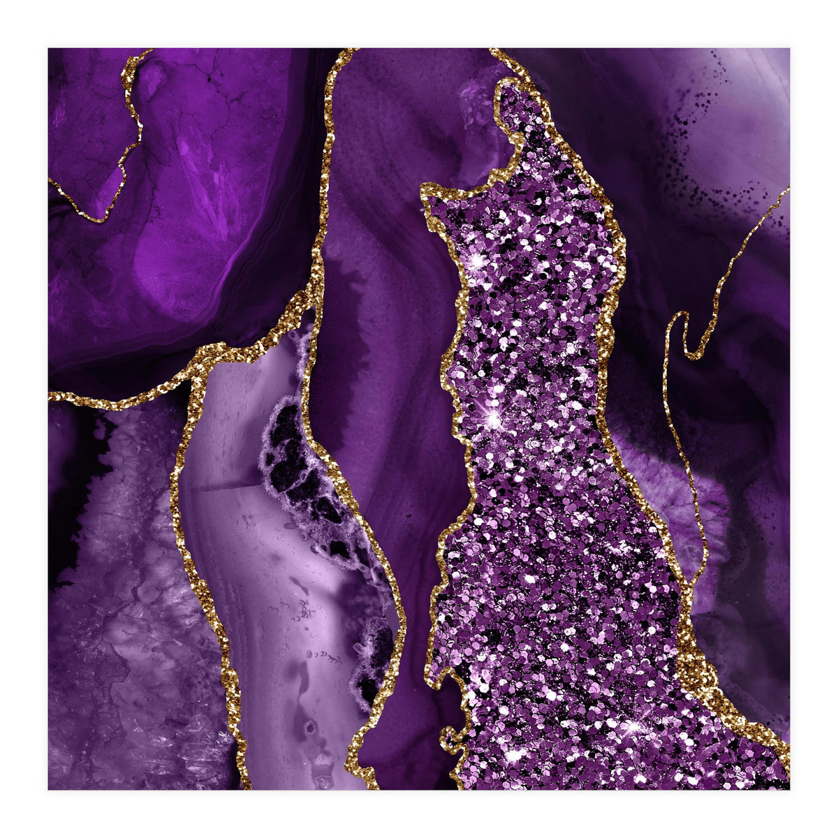 Agate Glitter Ocean Texture 04  (Print Only)