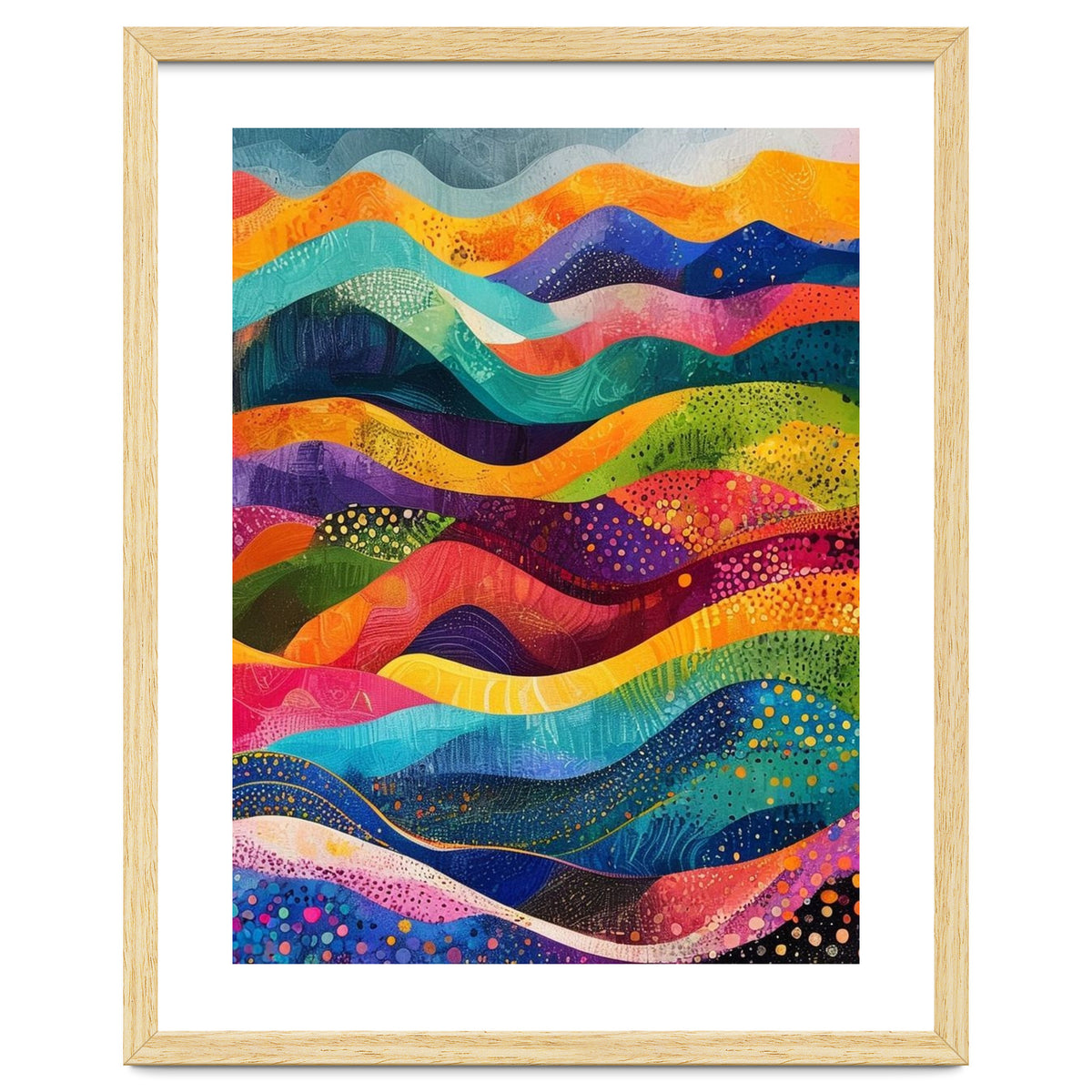 Abstract Rainbow Rolling Hills Landscape