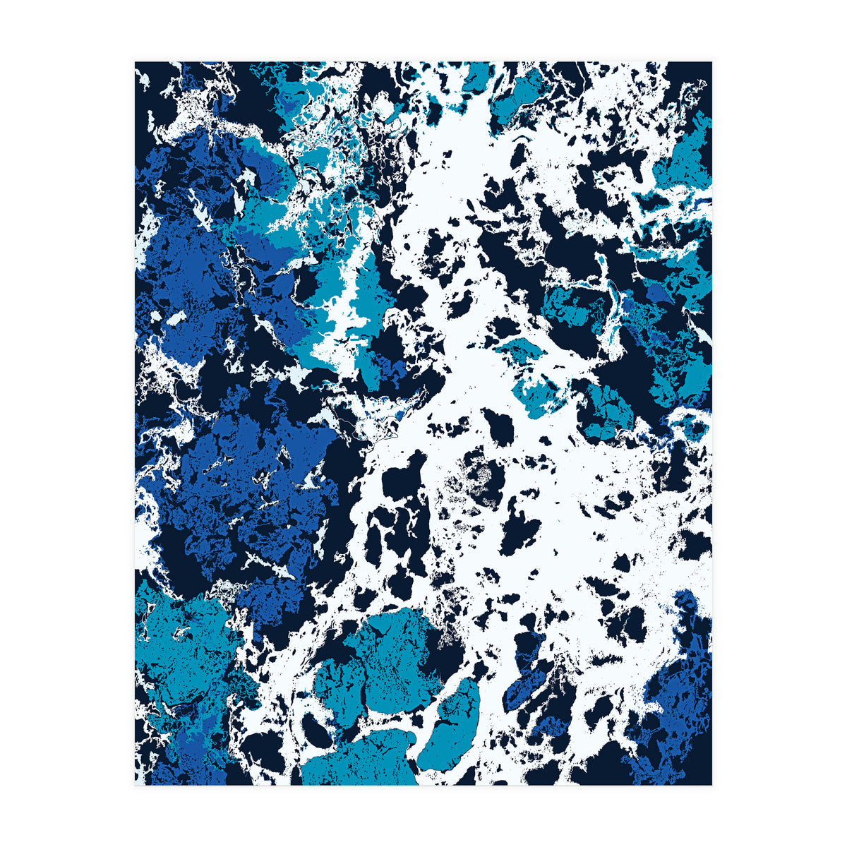 Liquid Patience, Abstract Ocean Sea Water Waves, Eclectic Scandinavian Texture Foam Neutral Nordic (Print Only)