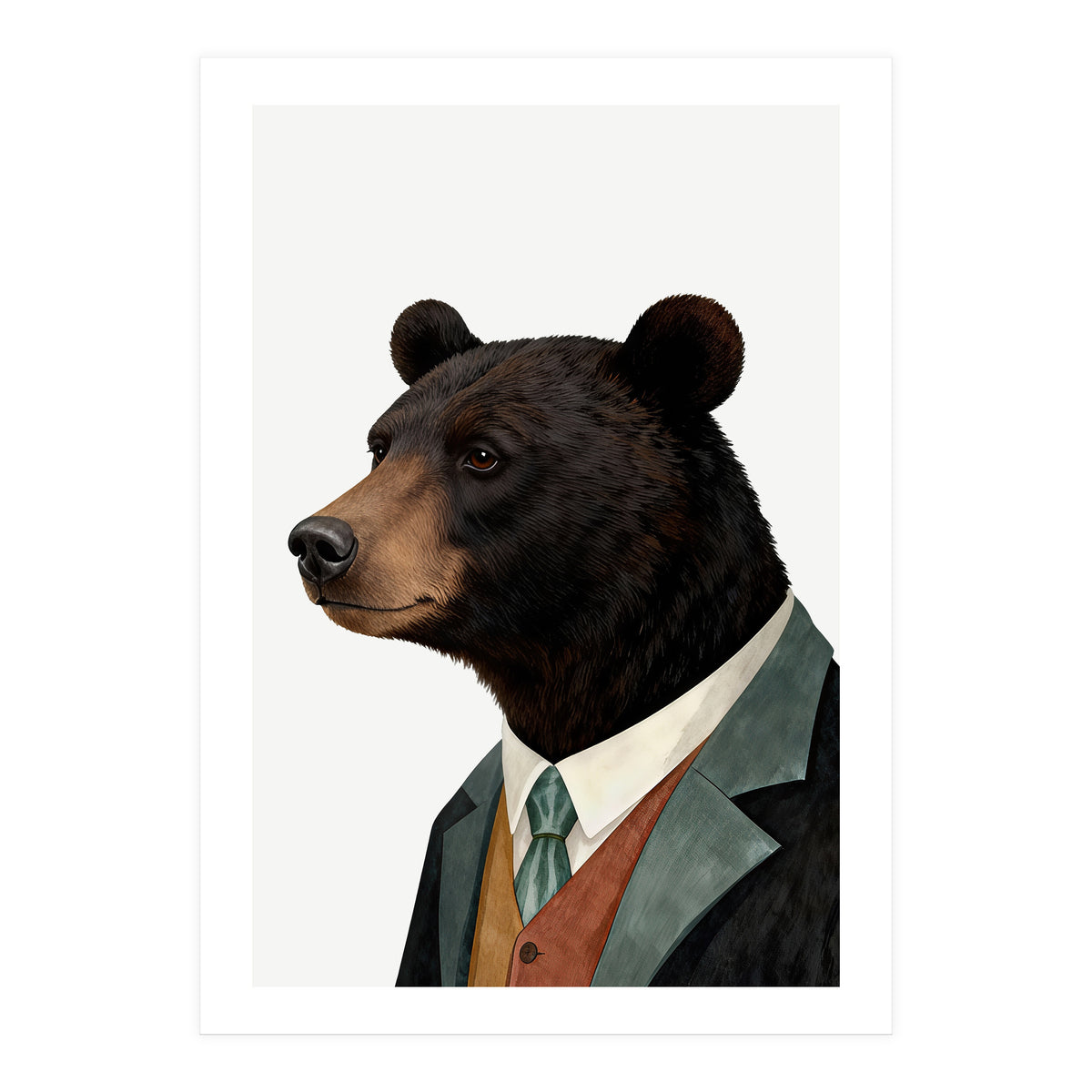 Black Bear In Suit (Print Only)