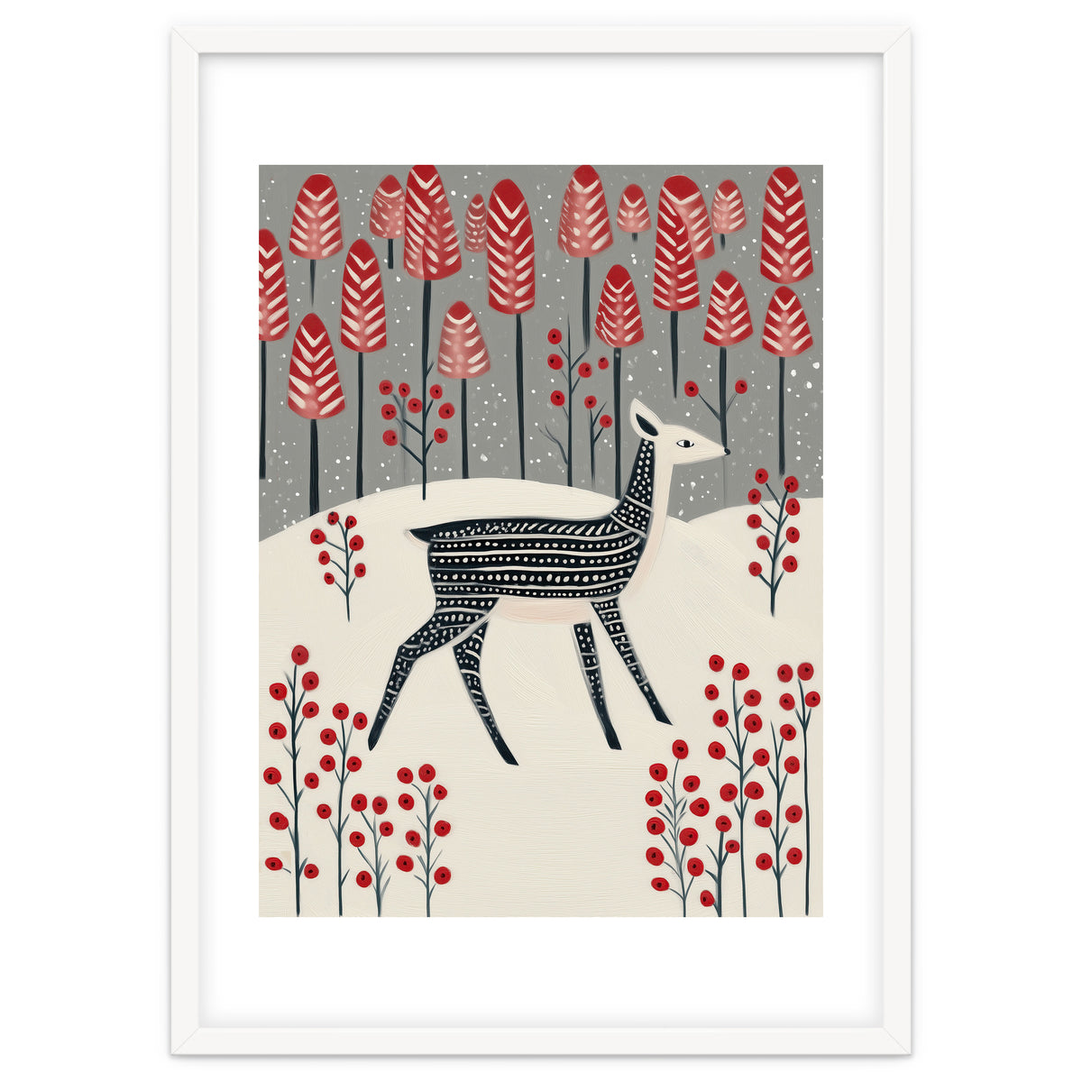 Fawn in a Winter Landscape