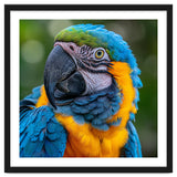 Close Up Blue And Yellow Macaw Parrot Face thumbnail