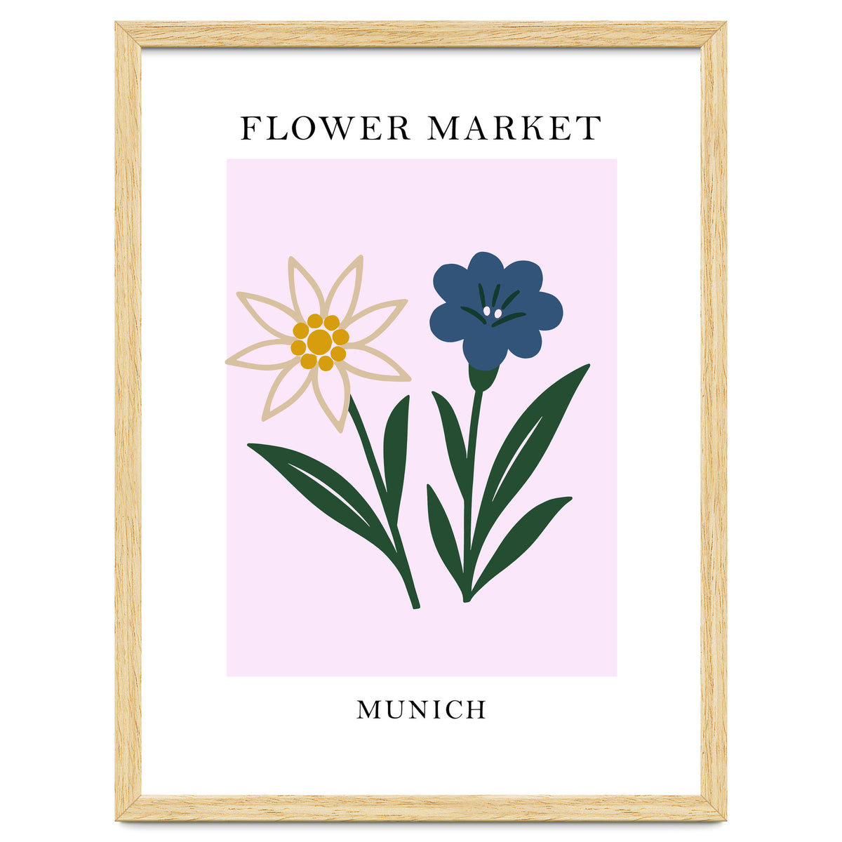 Munich Flower Market - Minimalist Edelweiss Botanical Print