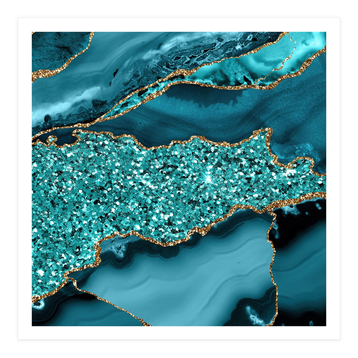 Agate Glitter Ocean Texture 09  (Print Only)