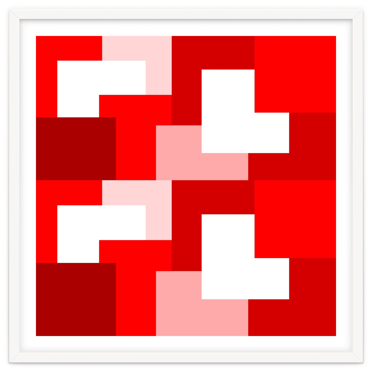 Red Abstract Square Tiles