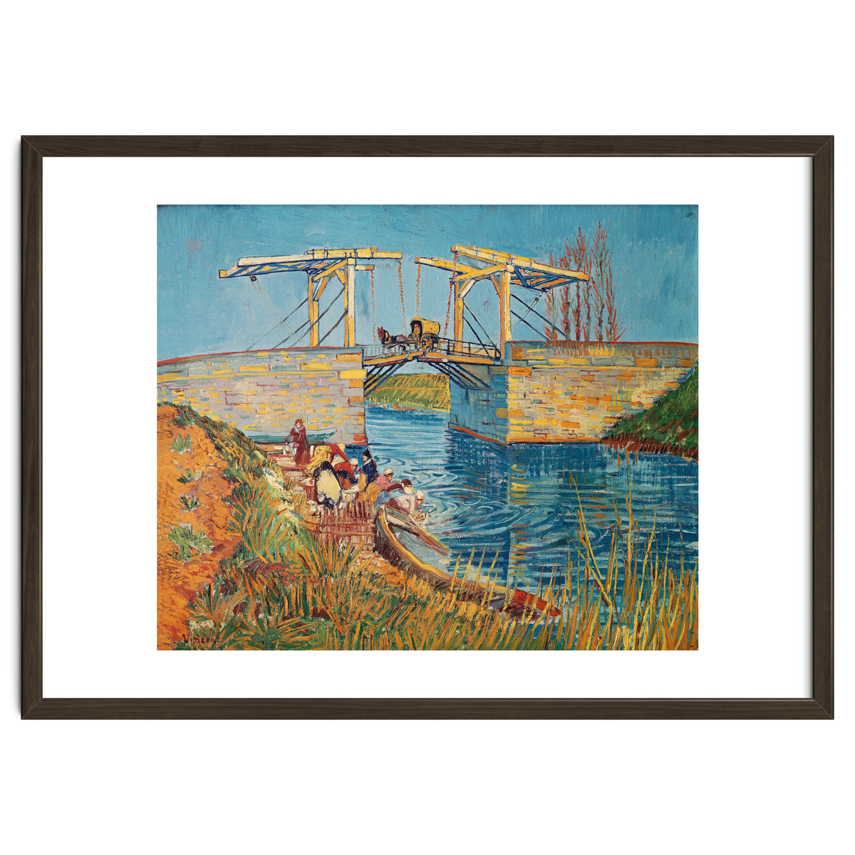 Drawbridge at Arles with a group of washerwomen (pont de Langlois, Arles, France).