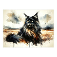 Mystical Black Cat In The Wild (Print Only)
