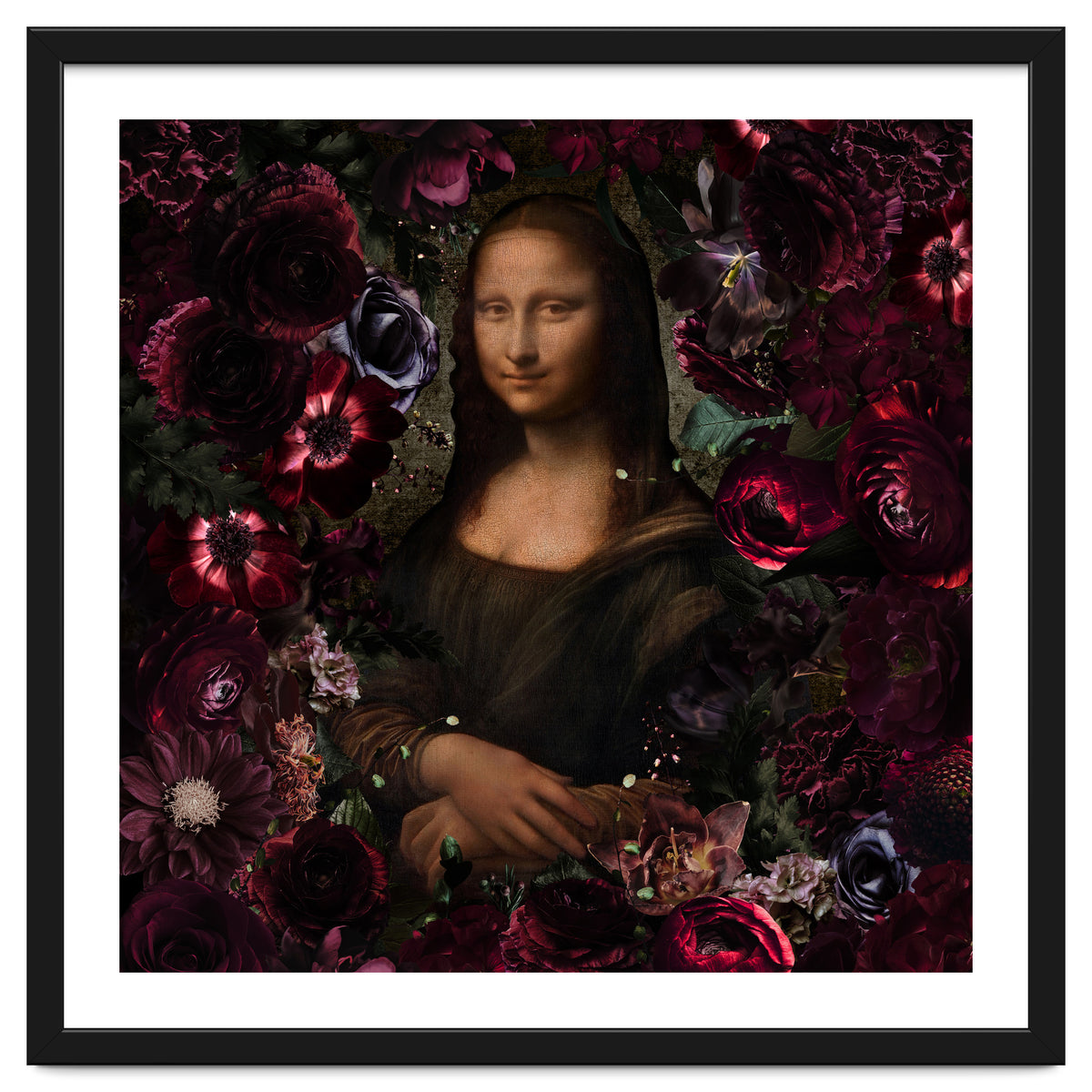 Mona Lisa And Dark Flowers
