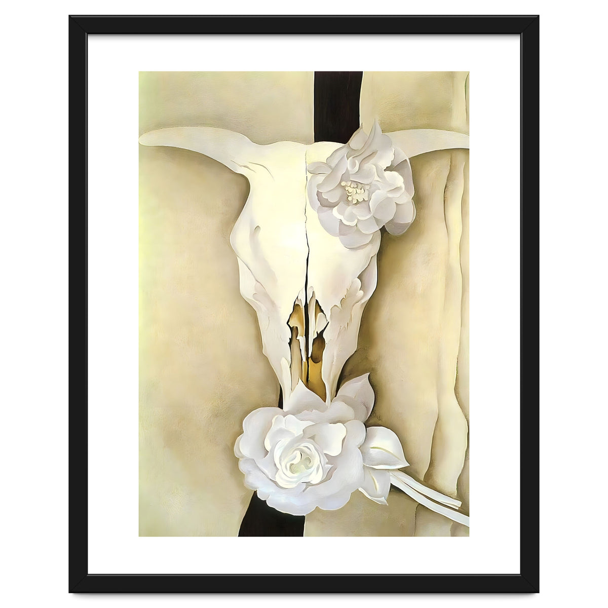 Georgia O’Keeffe – Cow’s Skull with Calico Roses (1931) | Iconic Southwestern Still Life with Desert Symbolism