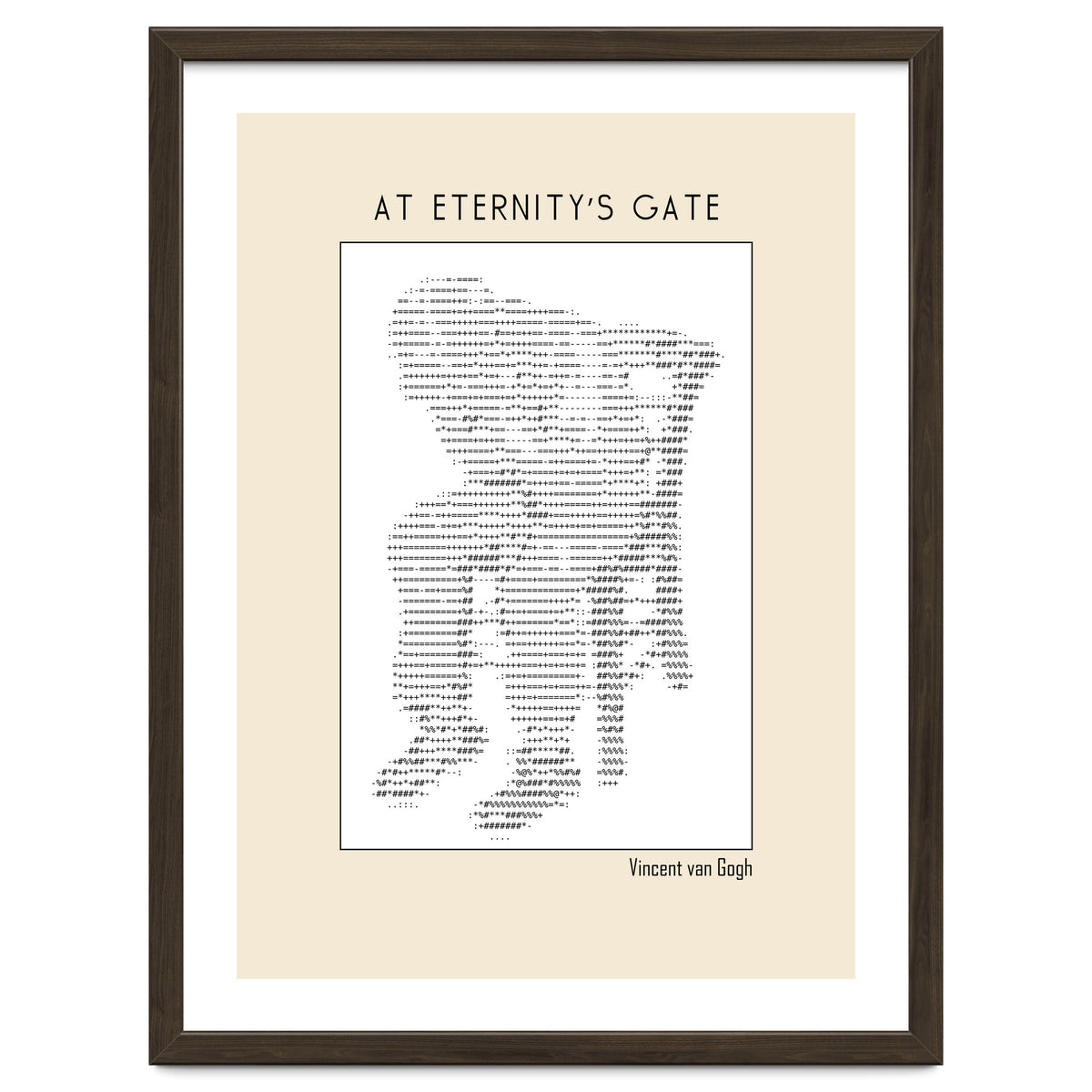At Eternity’s Gate Vincent Van Gogh – Ascii Art