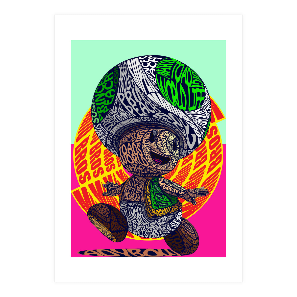 Toad Mushroom Cartoon Pop Art (Print Only)