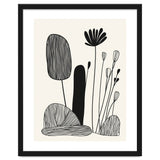 Abstract Black And White Botanical Illustration With Organic Shapes thumbnail