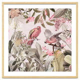 Colorful Parrots In Flower And Fruit Tropical Jungle thumbnail
