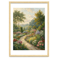 Enchanted English Cottage Garden Oil Painting