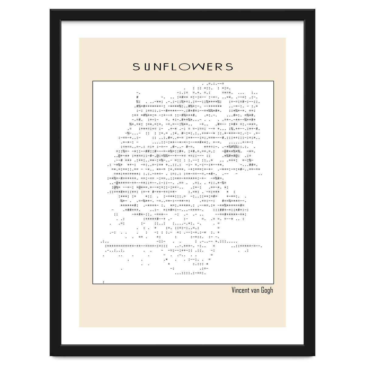 Sunflowers – Vincent van Gogh (1888) (ascii art)