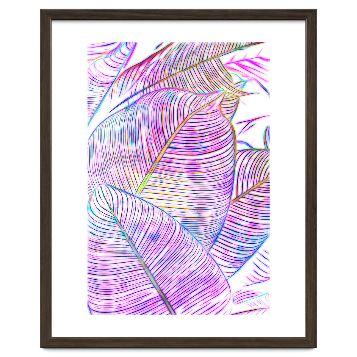 Pink Banana Leaves | Tropical Botanical Jungle | Ultraviolet Purple Nature Plants | Eclectic Forest