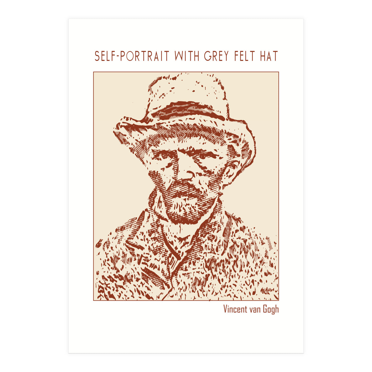 Self Portrait With Grey Felt Hat – Vincent Van Gogh (Print Only)