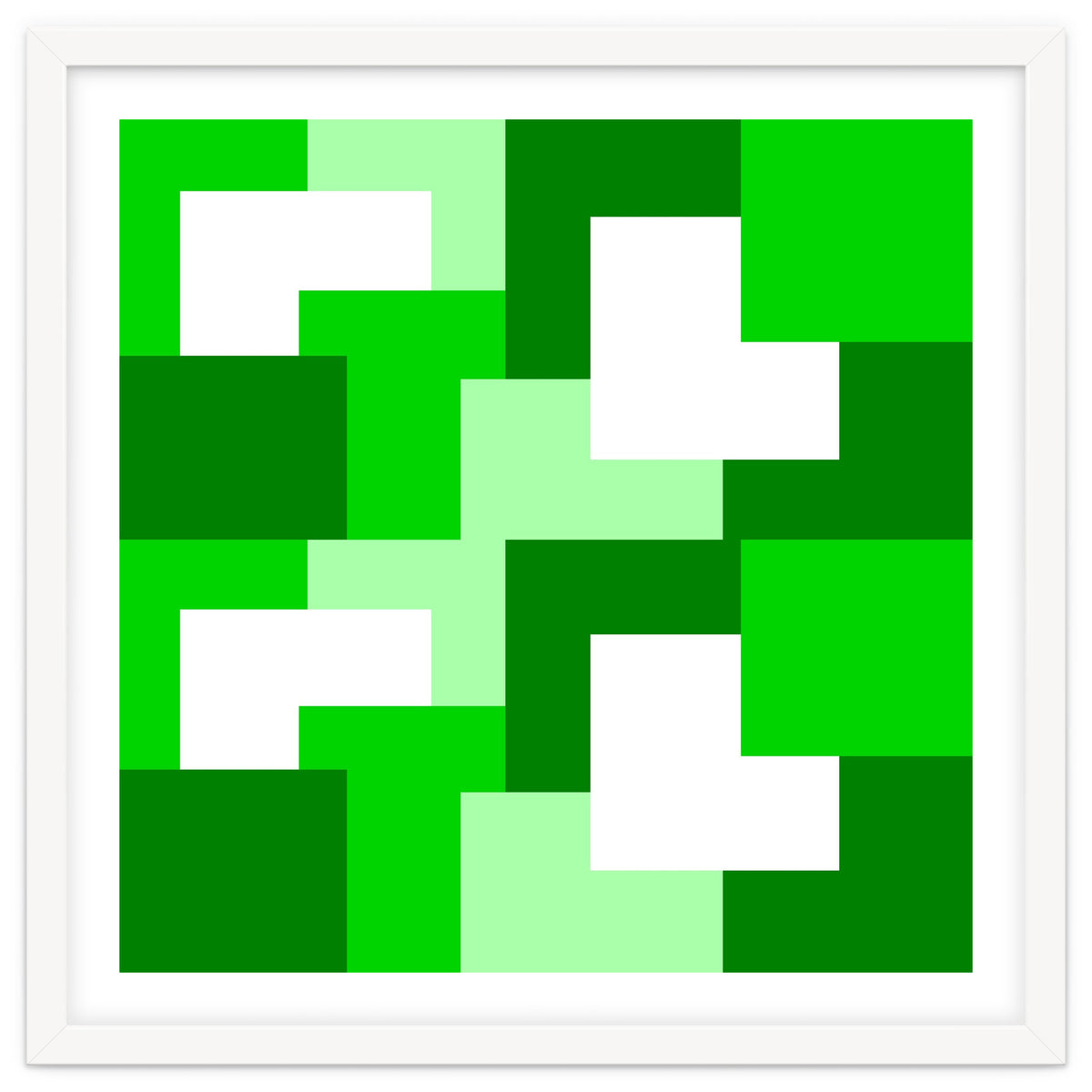 Green Abstract Square Tiles
