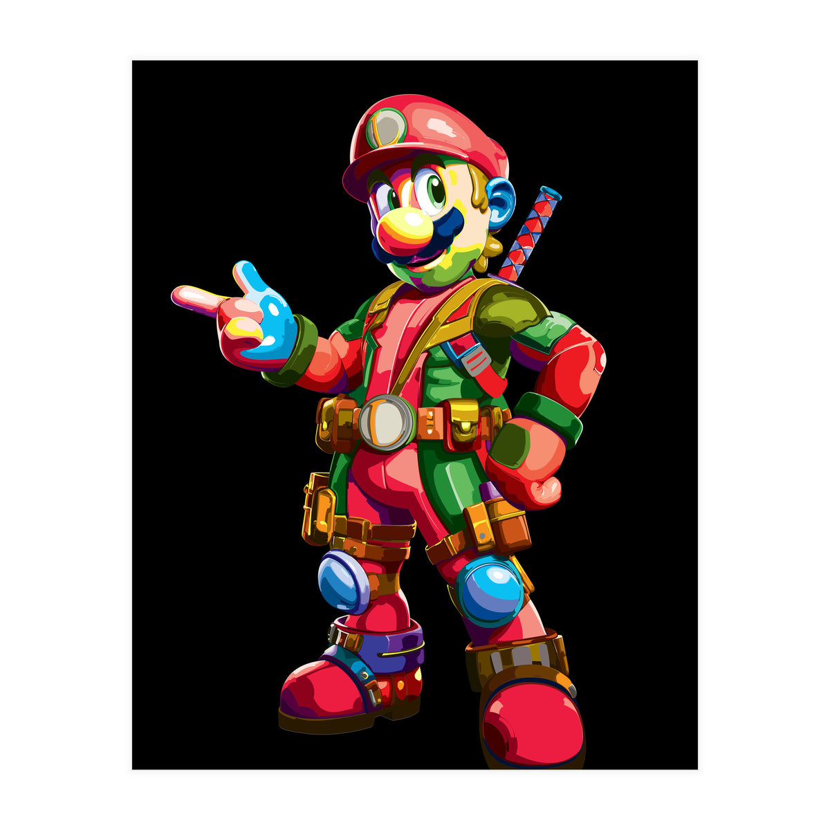 Mario Bros Action Fight Game 1 (Print Only)