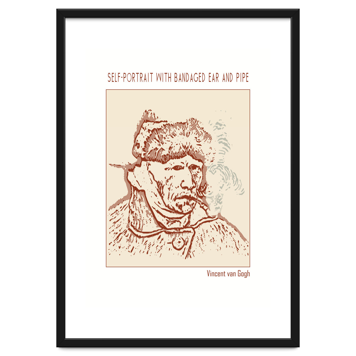 Self Portrait With Bandaged Ear And Pipe – Vincent Van Gogh