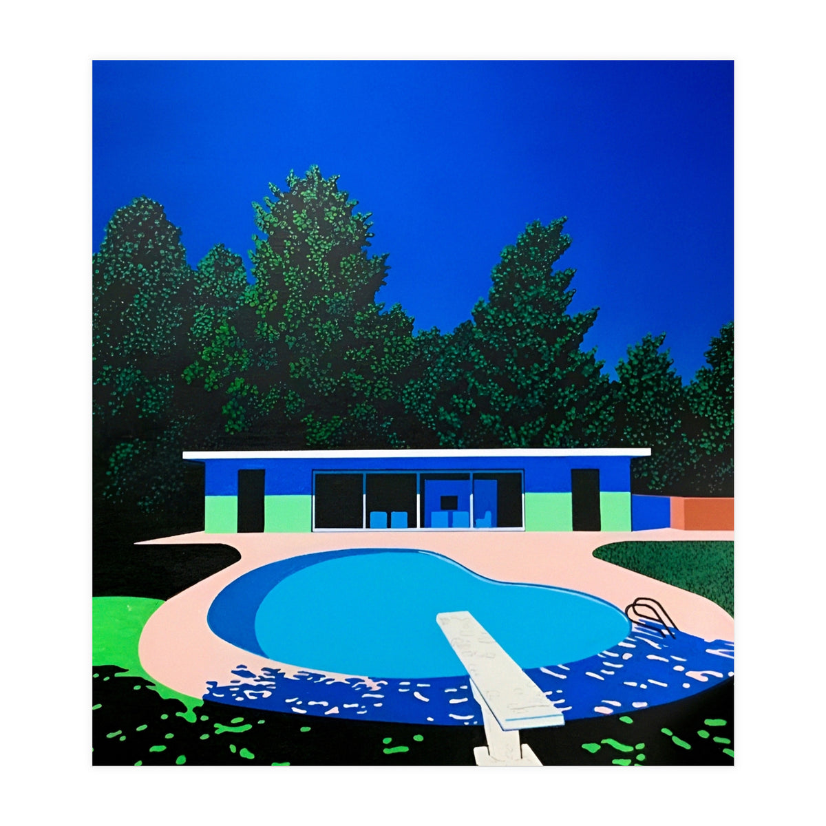 Hiroshi Nagai - Swimming Pool, City Pop At Night (Print Only)