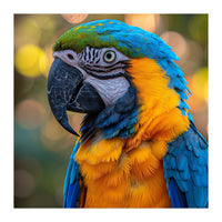 Blue And Yellow Macaw Parrot Close Up Detailed Shot (Print Only)