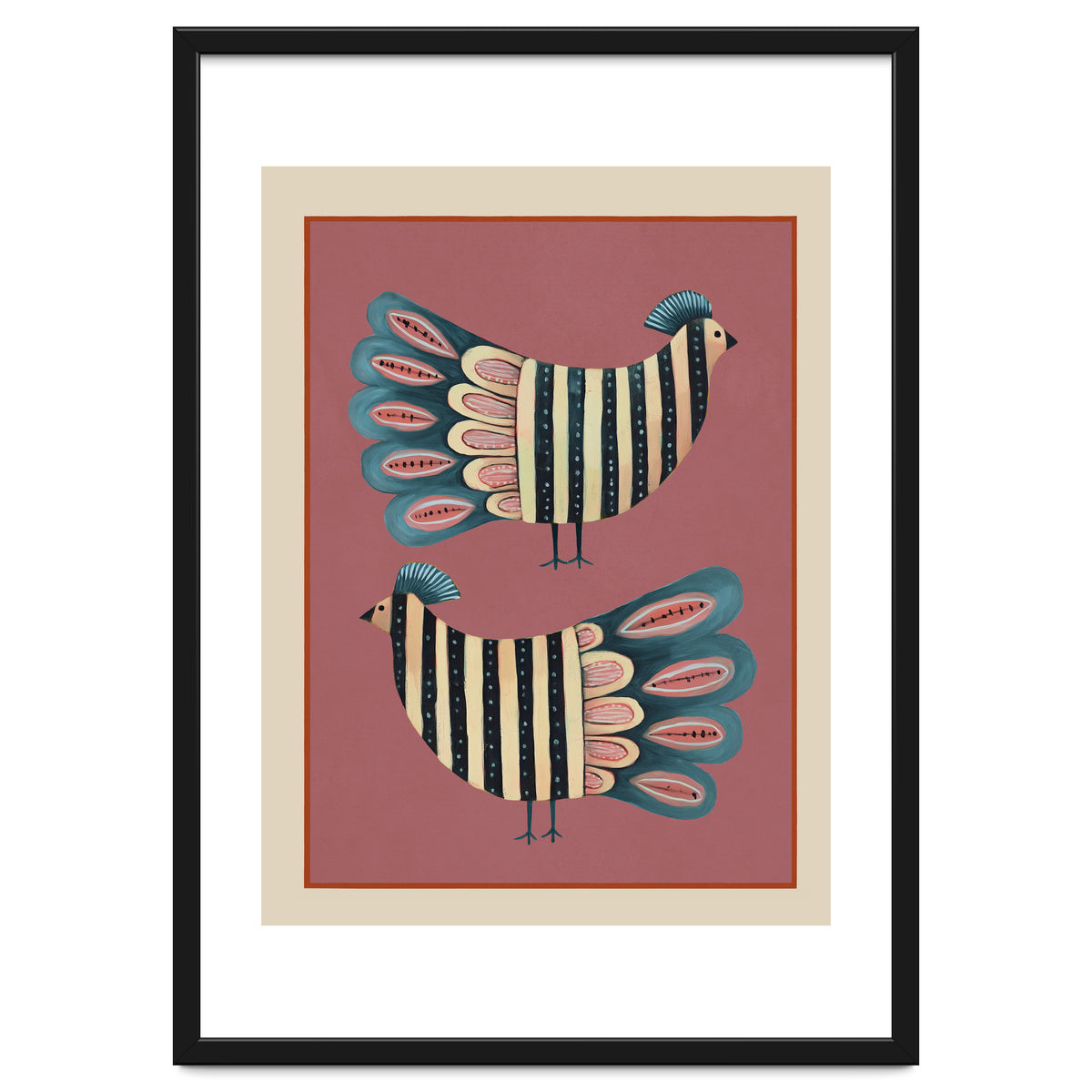Striped Bird Pair I