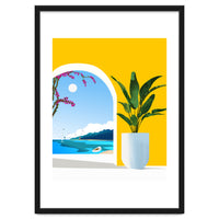 A Peek Ahead, Travel Ocean Beach Sea Tropical, Architecture Arch Boat Summer, Bougainvillea Eclectic Bohemian